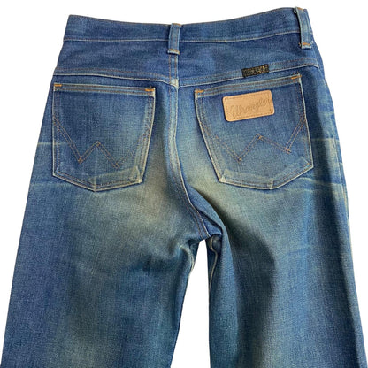 VTG 1970s USA WRANGLER BLUEBELL COWBOY JEANS BOOTCT FLARES AMAZING WEAR 26W 34L