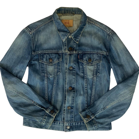 LEVIS LADIES RED TAB INDIGO TYPE 3 TRUCKER DENIM JACKET MOD ROCKABILLY 38” M 14