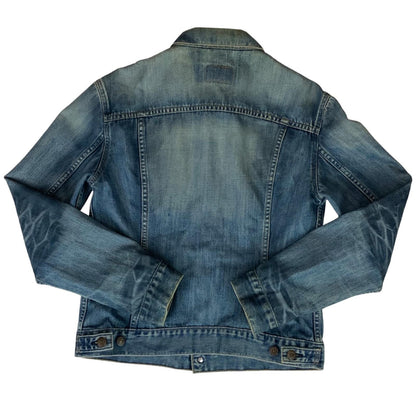 LEVIS LADIES RED TAB INDIGO TYPE 3 TRUCKER DENIM JACKET MOD ROCKABILLY 38” M 14