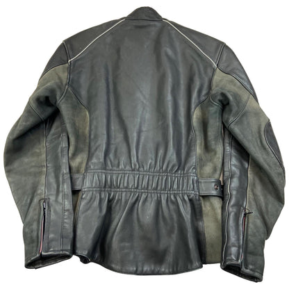 LADIES HEIN GERICKE LEATHER ZIP UP BIKER BOMBER JACKET MOTORCYCLE MOTORBIKE 36”S