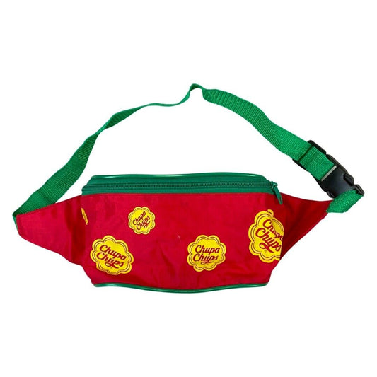 VINTAGE 90S RARE RED YELLOW CHUPA CHUPS LOGO WAIST BUM BAG RETRO