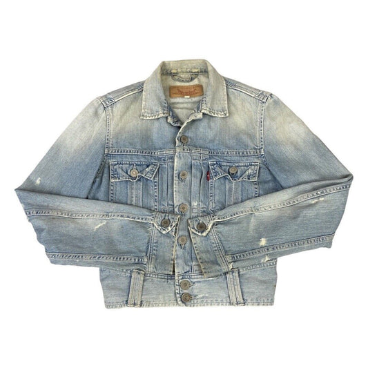 VTG LADIES TYPE 1 2 PLEAT FRONT BLOUSON DENIM JACKET 1930S / 40S STYLE XS 30”