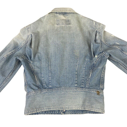 VTG LADIES TYPE 1 2 PLEAT FRONT BLOUSON DENIM JACKET 1930S / 40S STYLE XS 30”