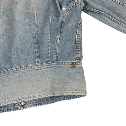 VTG LADIES TYPE 1 2 PLEAT FRONT BLOUSON DENIM JACKET 1930S / 40S STYLE XS 30”