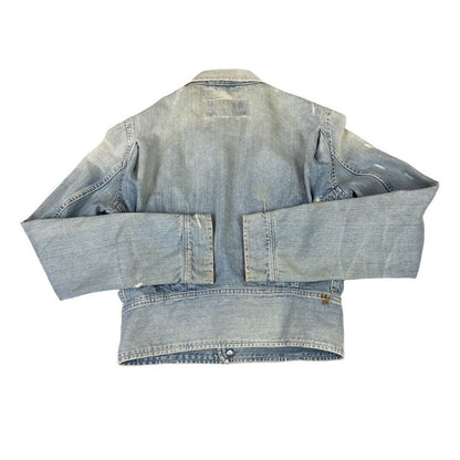 VTG LADIES TYPE 1 2 PLEAT FRONT BLOUSON DENIM JACKET 1930S / 40S STYLE XS 30”