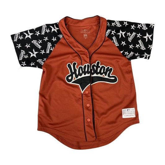 Brown & Black Campus Lifestyle Houston Astros MLB Button-Up Jersey Medium