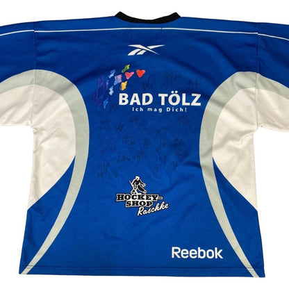 Reebok Autographed Blue & White Tölzner Eishockeyschule Rick Boehm XXL