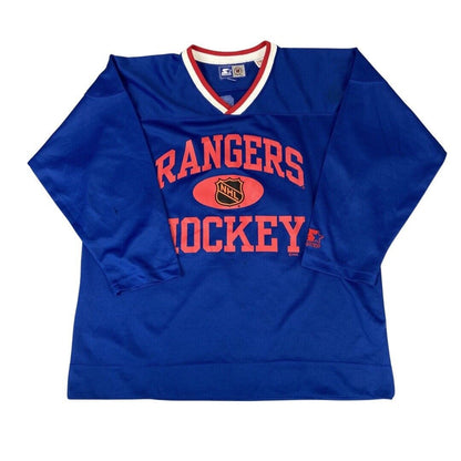 Vintage 90s Starter Blue New York Rangers NHL MESSIER #11 XXL