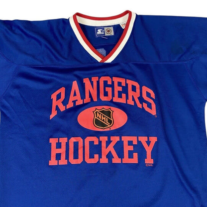 Vintage 90s Starter Blue New York Rangers NHL MESSIER #11 XXL