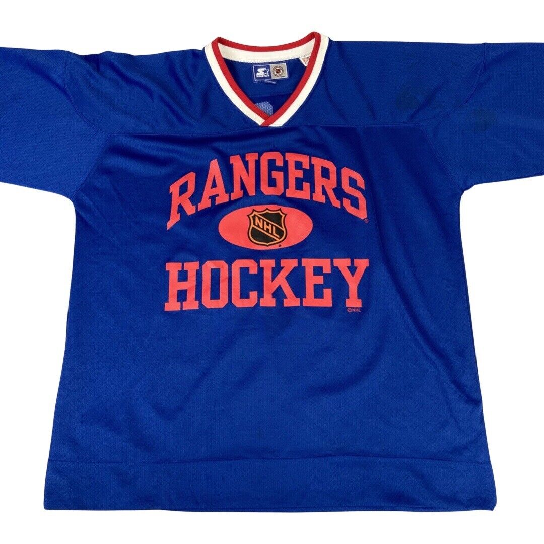 Vintage 90s Starter Blue New York Rangers NHL MESSIER #11 XXL