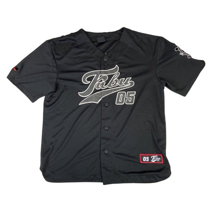 Vintage Black Fubu 05 Embroidered Button-Up Baseball Jersey Extra Large