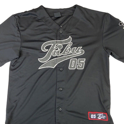 Vintage Black Fubu 05 Embroidered Button-Up Baseball Jersey Extra Large