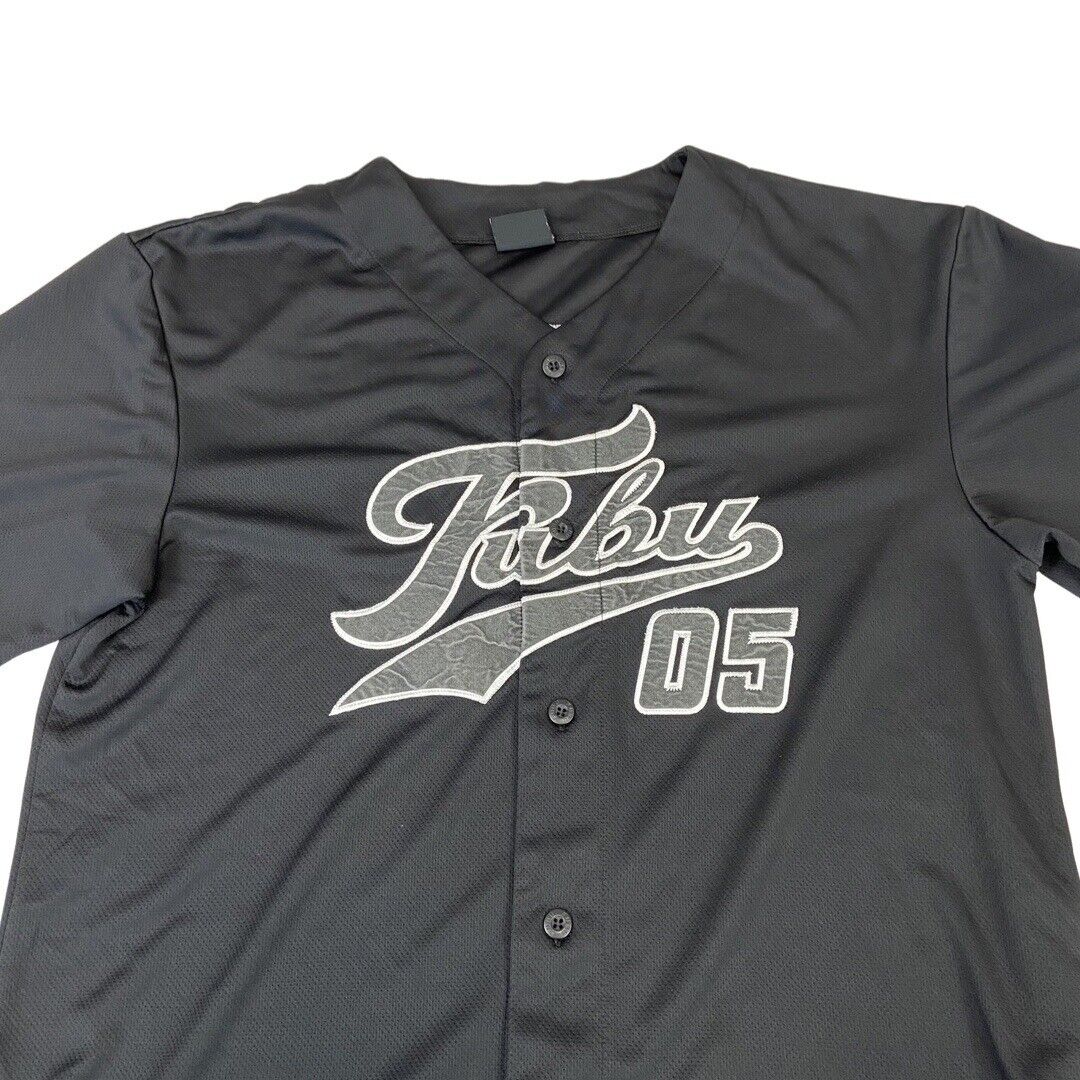Vintage Black Fubu 05 Embroidered Button-Up Baseball Jersey Extra Large