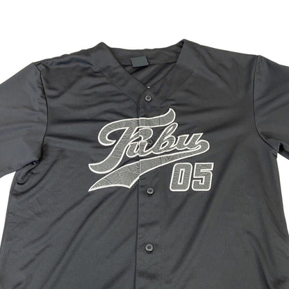 Vintage Black Fubu 05 Embroidered Button-Up Baseball Jersey Extra Large